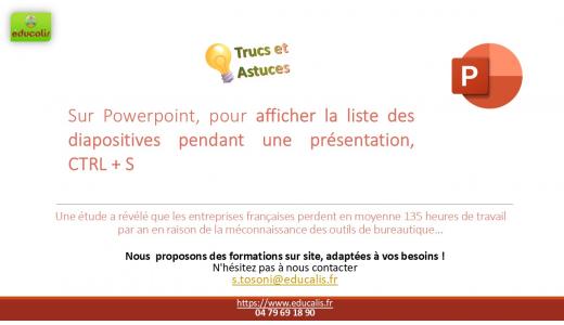 educalis formations numerique bureautique competences Powerpoint diaporama efficace CPF